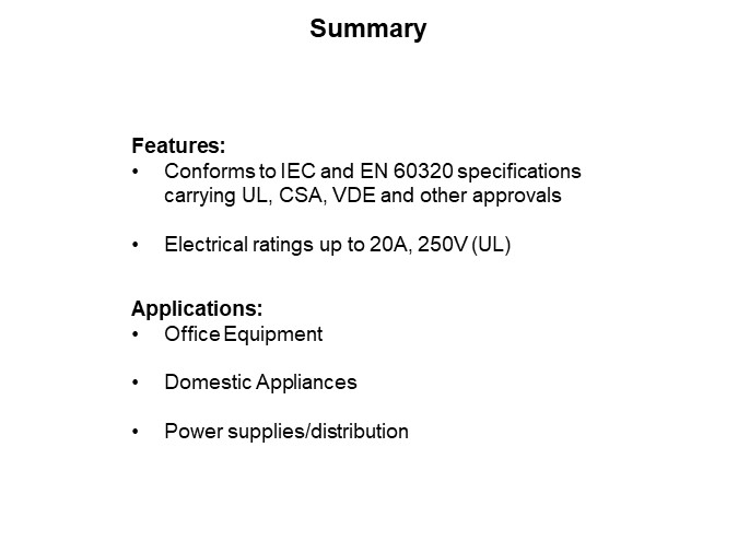 Image of Bulgin IEC Connectors - Summary