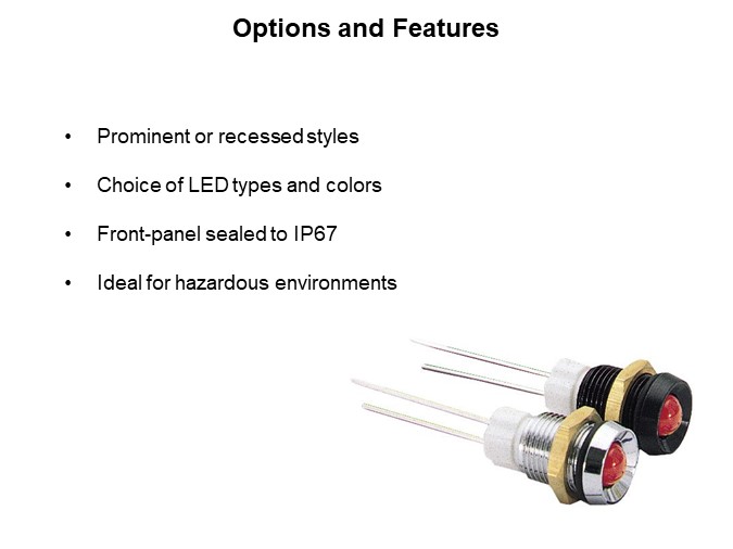 Image of Bulgin Indicator Lights - Options and Features