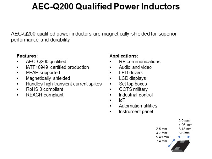 AEC-Q200 Qualified Power Inductors