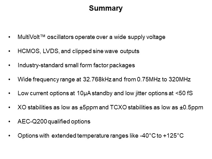 Image of ECS Inc MultiVolt Oscillators Overview - Summary