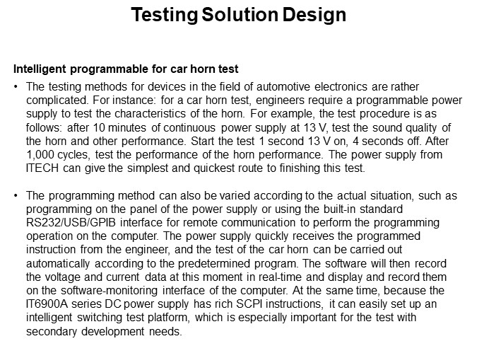 Testing Solution Design