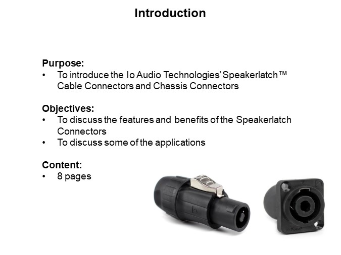 Image of Io Audio Technology Speakerlatch Connectors - Introduction