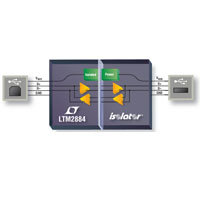 Image of Analog Devices LTM2884 Isolated USB Transceiver with Isolated Power