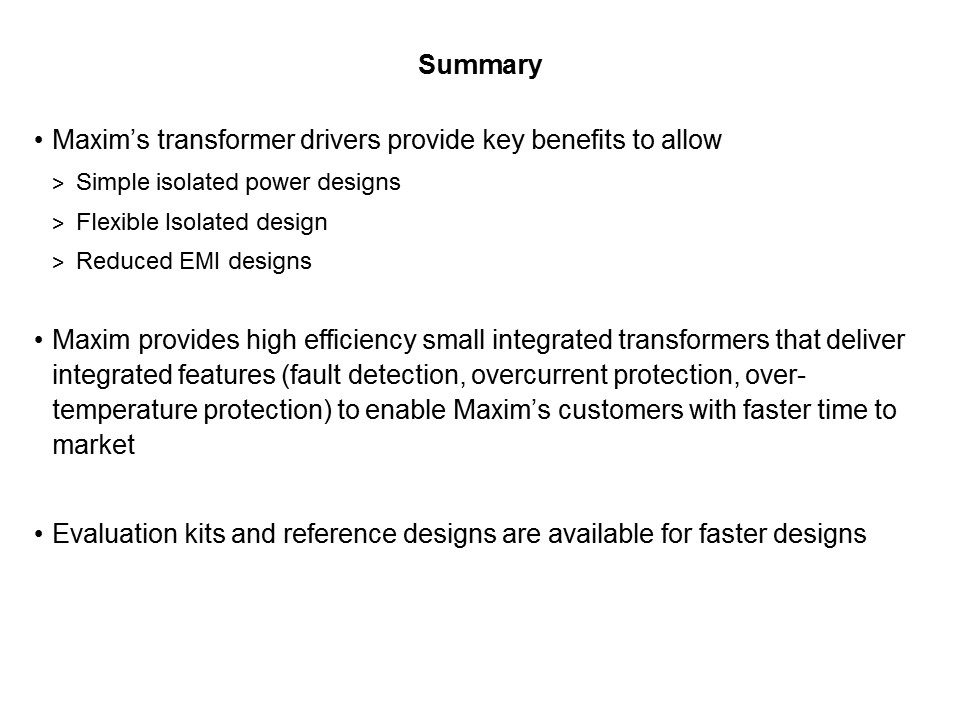 Transformer Drivers for Isolated Power Slide 10