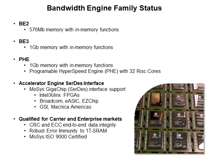 Image of MoSys Accelerator Bandwidth Engine: High Performance/High Bandwidth - Bandwidth Engine Family
