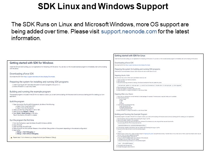 SDK Linux and Windows Support 