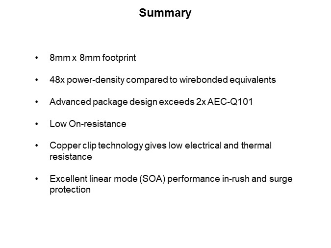 Image of Nexperia LFPAK88 MOSFETs - Summary