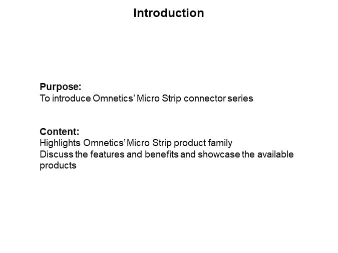 Image of Omnetics Micro Strip Connector Series - Introduction
