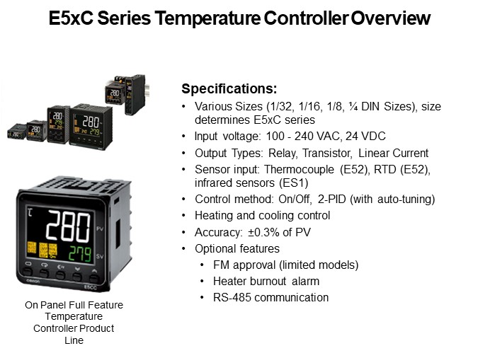 E5xC Series Temperature Controller Overview