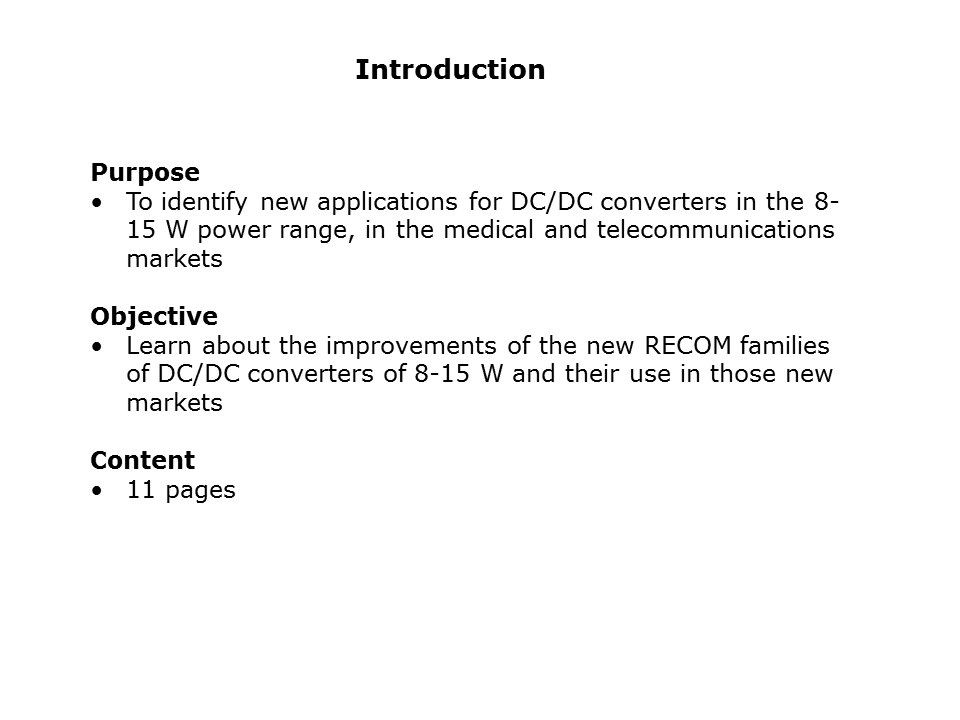 8-15 Watts DC/DC Converters Slide 1