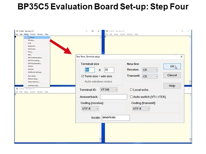 BP35C5 Evaluation Board Set-up: Step Four