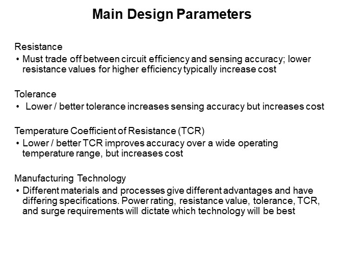 Main Design Parameters