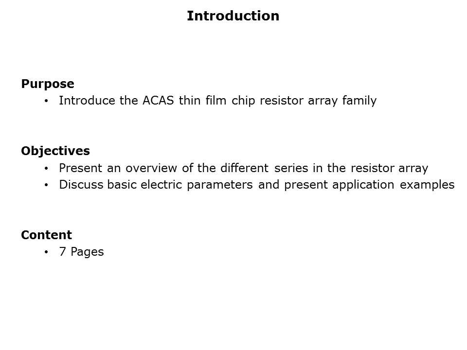 ACAS Thin Film Chip Resistor Array Slide 1