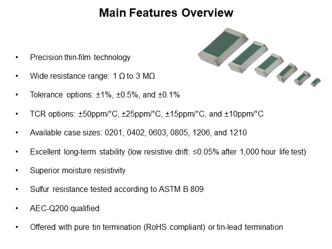 Image of Vishay TNPW Series Thin-Film Chip Resistors - Main Features Overview