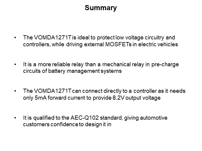 Image of Vishay Opto VOMDA1271T Automotive Photovoltaic MOSFET Driver - Summary