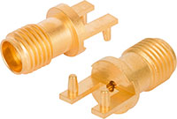 Imagen de los conectores RF para placas de circuito impreso Edge-Lock de Amphenol SV Microwave