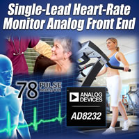 Image of Analog Devices' AD8232 Single-Lead Heart Rate Monitor AFE