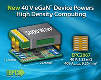 Imagen del FET eGaN® de 40 V, 409 A pulsado EPC2067 de EPC