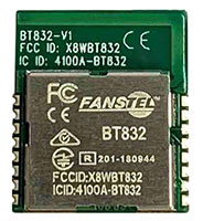 Imagen del módulo Bluetooth® 5 de bajo costo BT832 de Fanstel