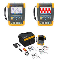 Imagen del analizador de accionamiento por motor MDA 510/550 de Fluke y de las herramientas de prueba Scopemeter