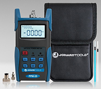 Imagen del medidor de potencia de fibra óptica de Jonard Tool con almacenamiento de datos