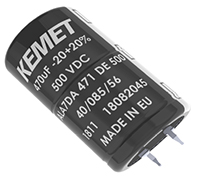 Image of KEMET snap-in aluminum electrolytic capacitor