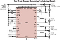 Image of Analog Devices' LT8603 Quad Output Triple Buck Converters and Boost Controllers Schematic