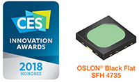 Imagen del LED infrarrojo de banda ancha SFH 4735 de ams OSRAM