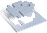 Imagen de las almohadillas termoconductoras de relleno de orificios THERM-A-GAP™ 974 de Parker Chomerics