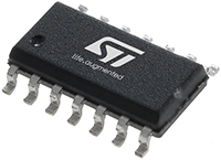 Image of STMicroelectronics' TSX3704 Micropower 16 V Quad CMOS Comparator with Push-Pull Output