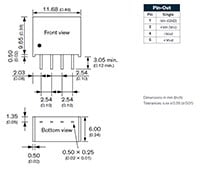 Image of Traco Power's TBA 1 Series 1 Watt DC/DC Converters