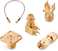 Imagen de los conectores coaxiales de Würth Elektronik